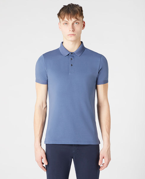 Remus Uomo S/S Polo Tee Shirt Azur Blue